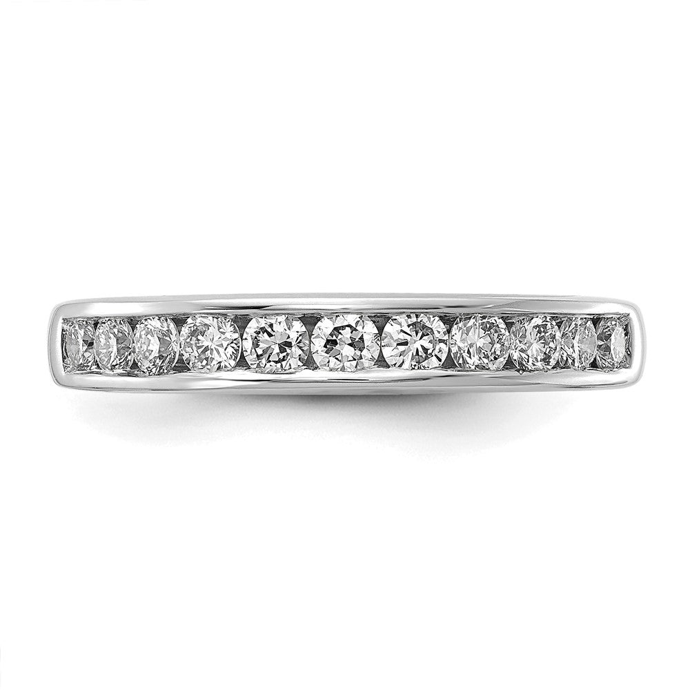 14K Weißgold Ring mit 0,5 ct. im Kanal gefasste Labor gezüchtete Diamanten VS/SI+ G+