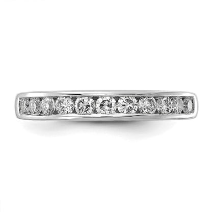 14K Weißgold Ring mit 0,5 ct. im Kanal gefasste Labor gezüchtete Diamanten VS/SI+ G+