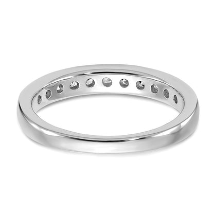 14K Weißgold Ring mit 0,5 ct. im Kanal gefasste Labor gezüchtete Diamanten VS/SI+ G+