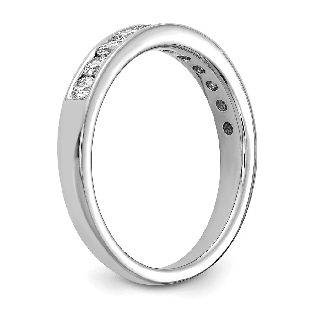 14K Weißgold Ring mit 0,5 ct. im Kanal gefasste Labor gezüchtete Diamanten VS/SI+ G+
