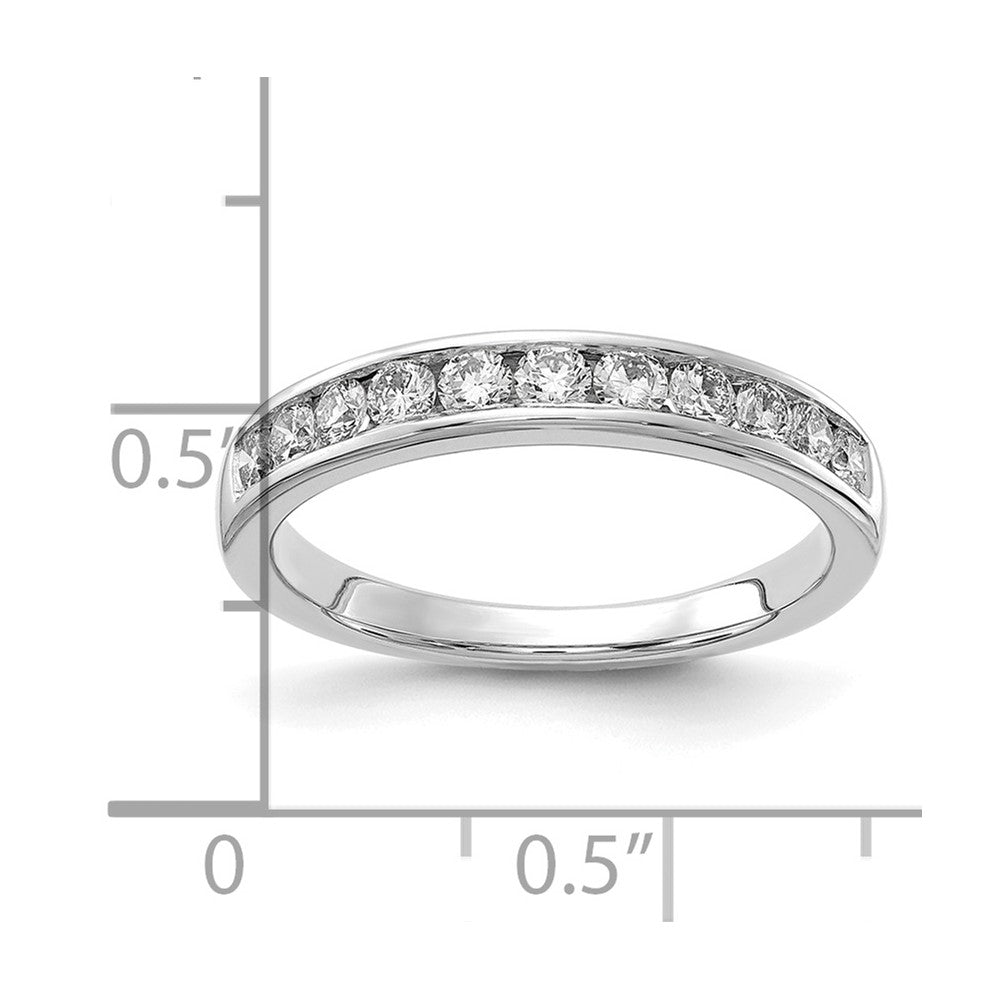 14K Weißgold Ring mit 0,5 ct. im Kanal gefasste Labor gezüchtete Diamanten VS/SI+ G+