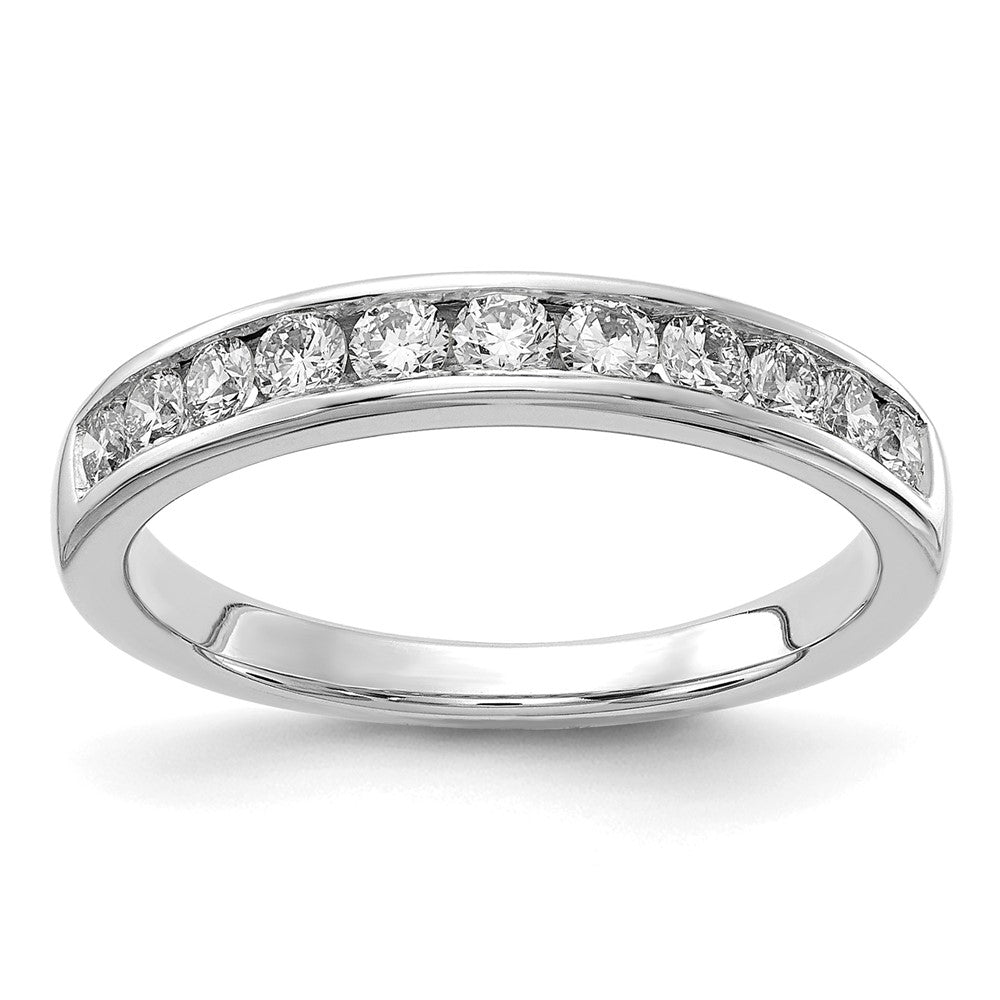 14K Weißgold Ring mit 0,5 ct. im Kanal gefasste Labor gezüchtete Diamanten VS/SI+ G+