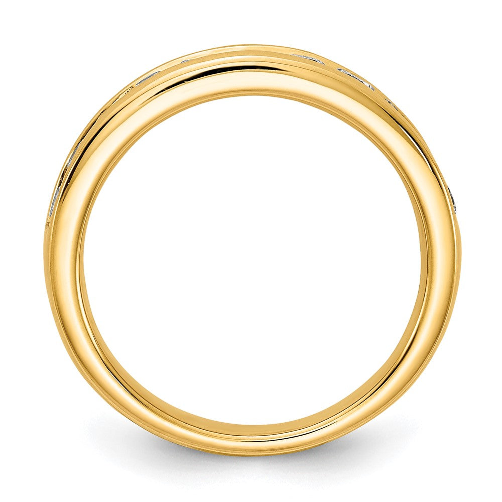 14K Gelbgold Ring mit 0,75 ct. im Kanalfassung-Design gefassten, im Labor gezüchteten Diamanten VS/SI+ G+
