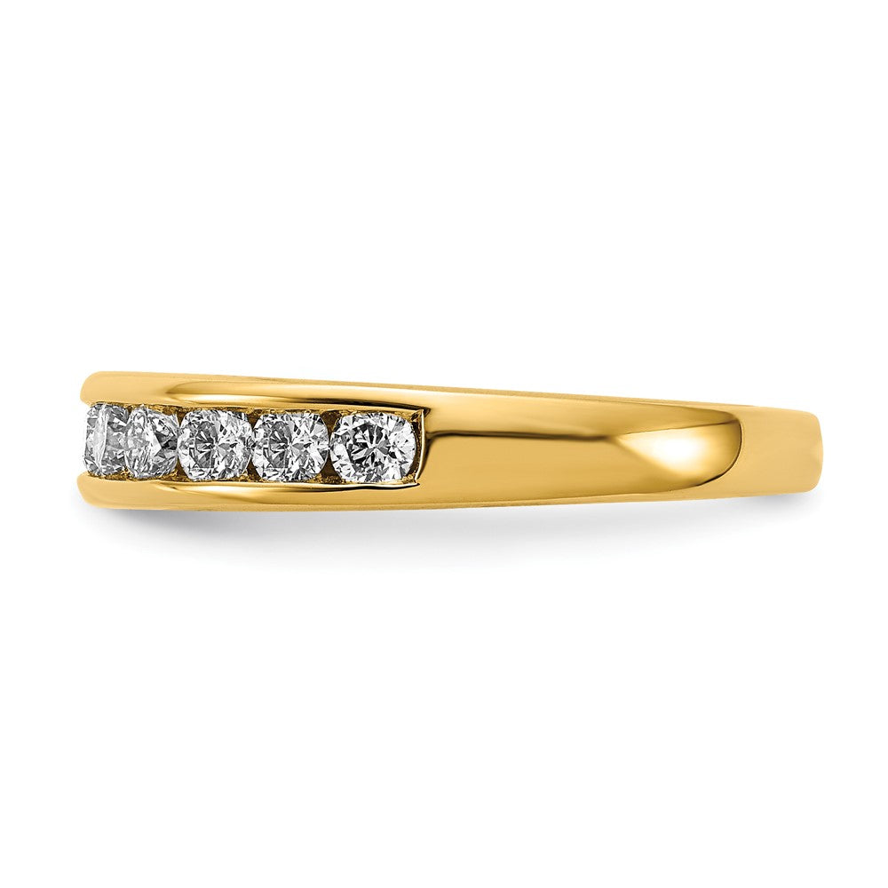 14K Gelbgold Ring mit 0,75 ct. im Kanalfassung-Design gefassten, im Labor gezüchteten Diamanten VS/SI+ G+