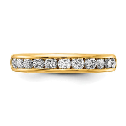 14K Gelbgold Ring mit 0,75 ct. im Kanalfassung-Design gefassten, im Labor gezüchteten Diamanten VS/SI+ G+