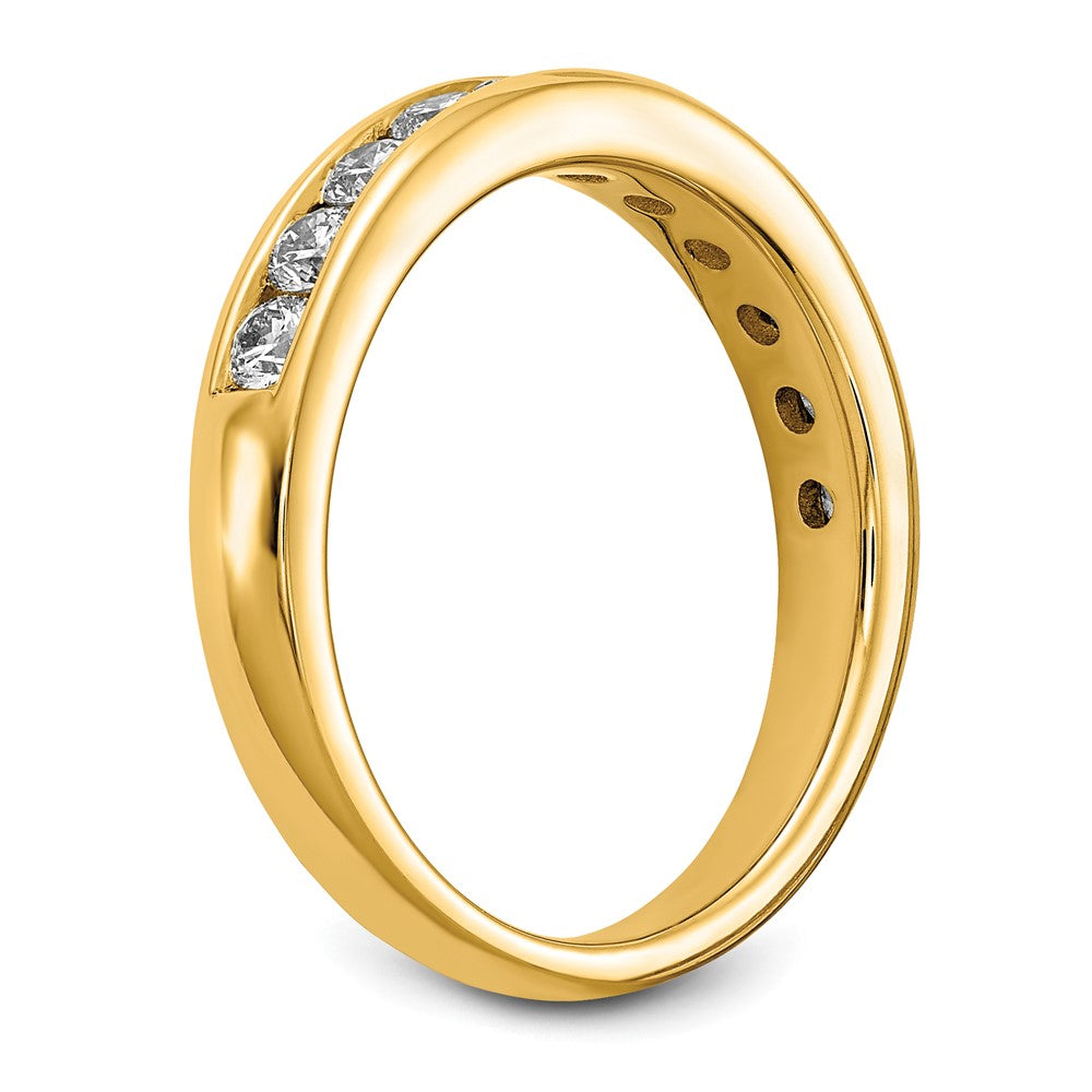 14K Gelbgold Ring mit 0,75 ct. im Kanalfassung-Design gefassten, im Labor gezüchteten Diamanten VS/SI+ G+