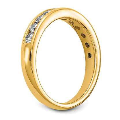 14K Gelbgold Ring mit 0,75 ct. im Kanalfassung-Design gefassten, im Labor gezüchteten Diamanten VS/SI+ G+