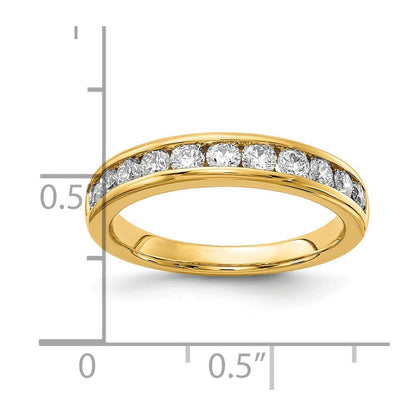 14K Gelbgold Ring mit 0,75 ct. im Kanalfassung-Design gefassten, im Labor gezüchteten Diamanten VS/SI+ G+