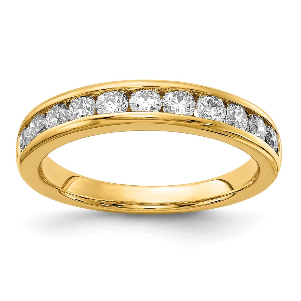 14K Gelbgold Ring mit 0,75 ct. im Kanalfassung-Design gefassten, im Labor gezüchteten Diamanten VS/SI+ G+