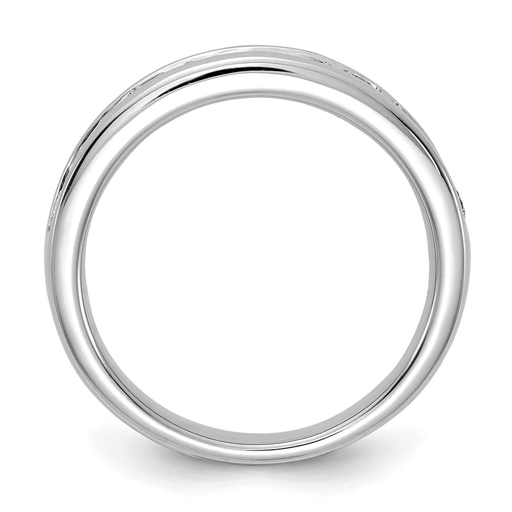 14K Weißgold Ring mit 0,75 ct. im Labor gezüchteten Diamanten VS/SI+ G+ in Kanalfassung