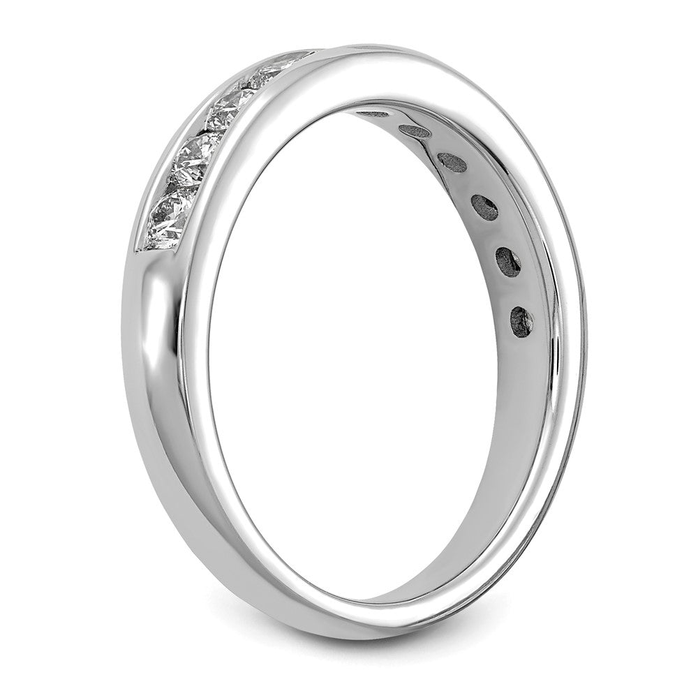 14K Weißgold Ring mit 0,75 ct. im Labor gezüchteten Diamanten VS/SI+ G+ in Kanalfassung