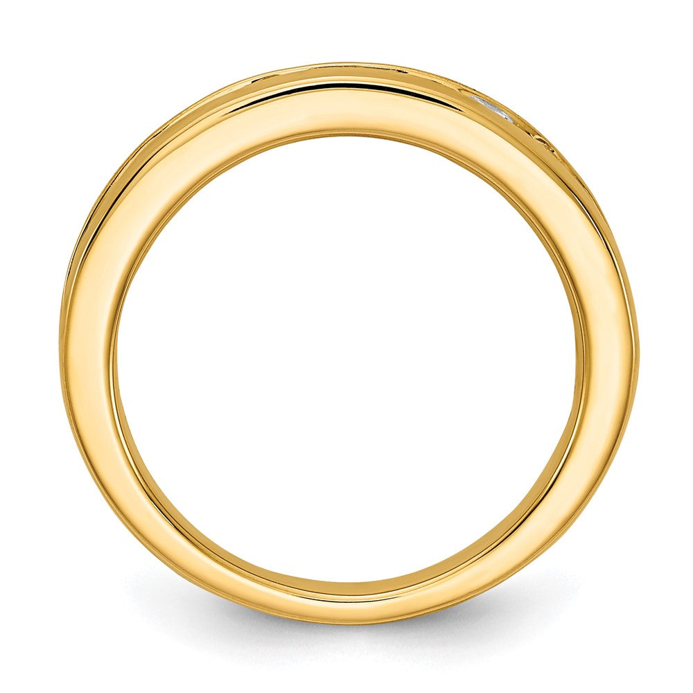 14K Gelbgold Ring mit 1 ct. im Kanalfassung besetzten laborgezüchteten Diamanten VS/SI+ G+