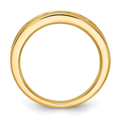 14K Gelbgold Ring mit 1 ct. im Kanalfassung besetzten laborgezüchteten Diamanten VS/SI+ G+