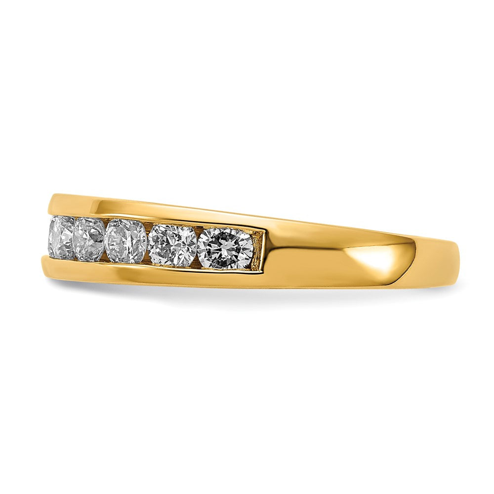 14K Gelbgold Ring mit 1 ct. im Kanalfassung besetzten laborgezüchteten Diamanten VS/SI+ G+