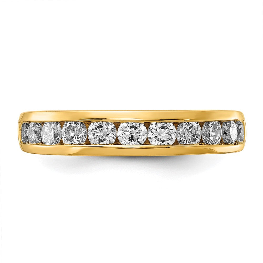 14K Gelbgold Ring mit 1 ct. im Kanalfassung besetzten laborgezüchteten Diamanten VS/SI+ G+