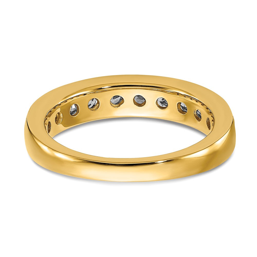 14K Gelbgold Ring mit 1 ct. im Kanalfassung besetzten laborgezüchteten Diamanten VS/SI+ G+