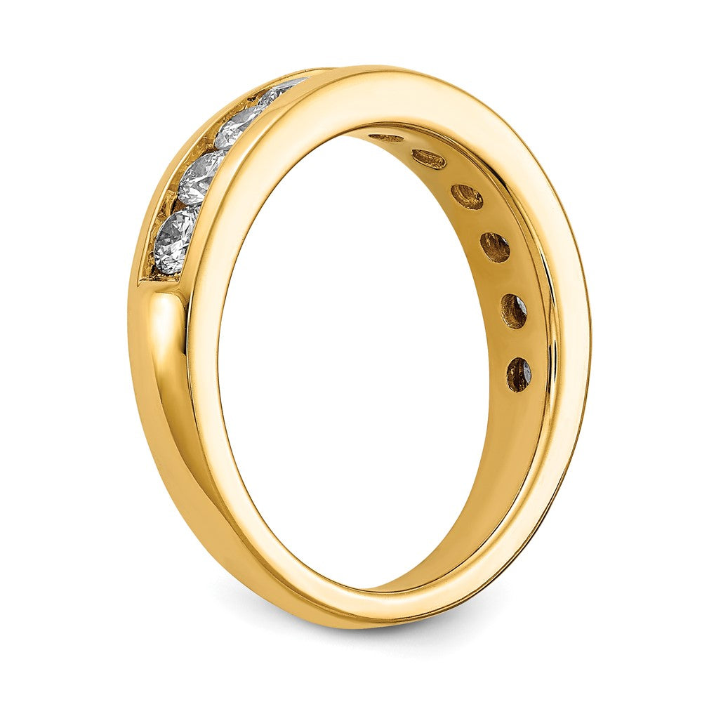 14K Gelbgold Ring mit 1 ct. im Kanalfassung besetzten laborgezüchteten Diamanten VS/SI+ G+