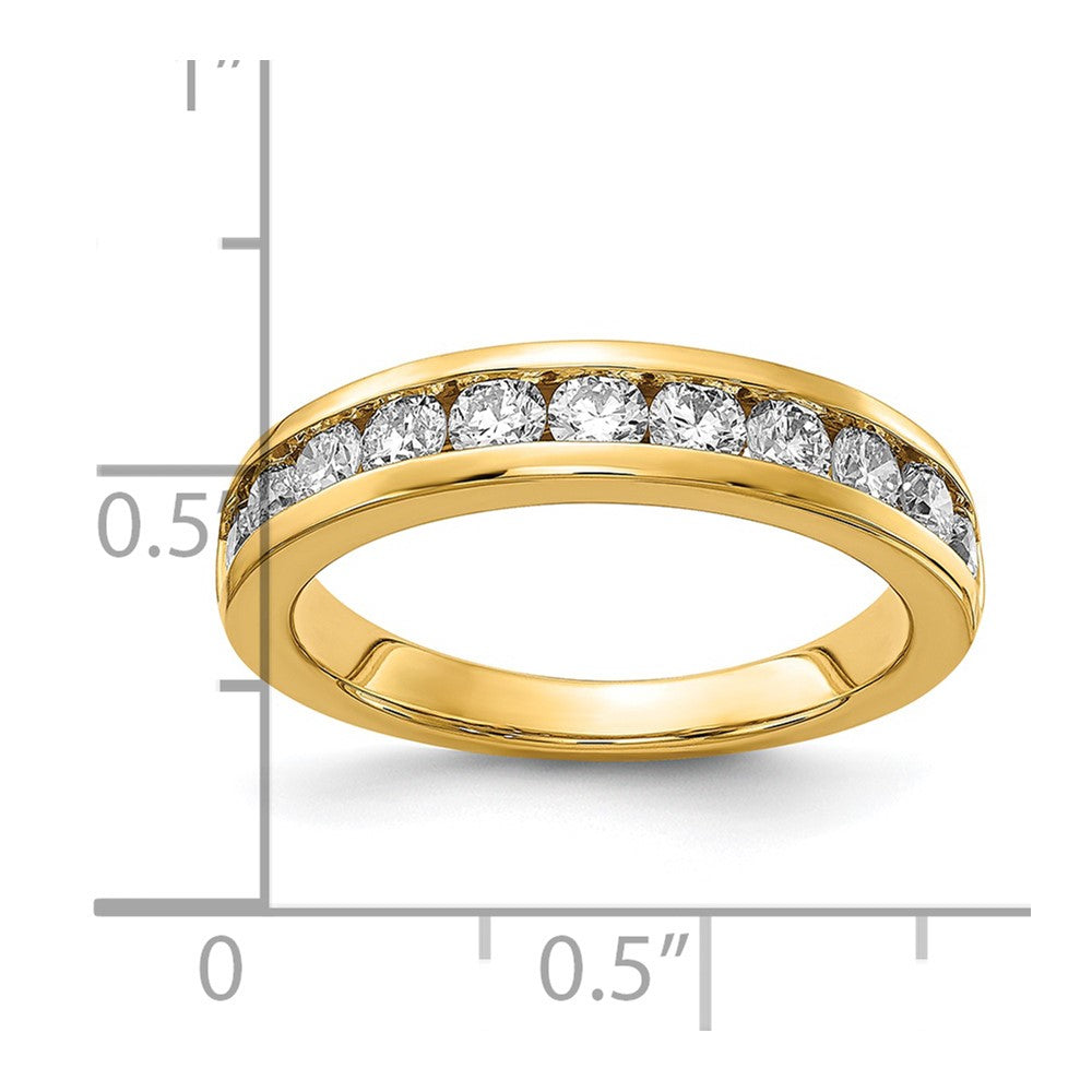 14K Gelbgold Ring mit 1 ct. im Kanalfassung besetzten laborgezüchteten Diamanten VS/SI+ G+