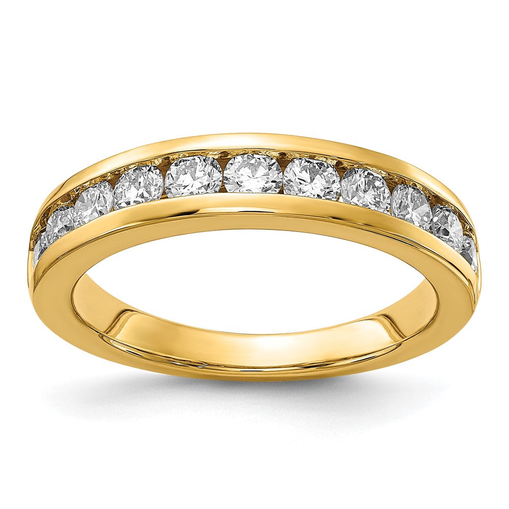 14K Gelbgold Ring mit 1 ct. im Kanalfassung besetzten laborgezüchteten Diamanten VS/SI+ G+