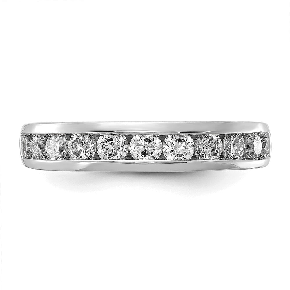 14K Weißgold Ring mit 1 ct. Labor-Diamanten VS/SI+ G+ in Kanalfassung