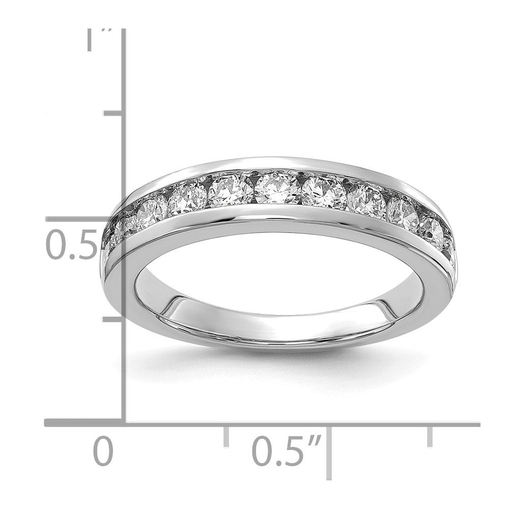 14K Weißgold Ring mit 1 ct. Labor-Diamanten VS/SI+ G+ in Kanalfassung