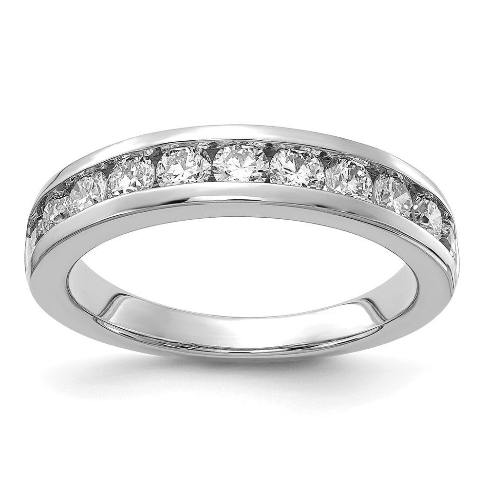 14K Weißgold Ring mit 1 ct. Labor-Diamanten VS/SI+ G+ in Kanalfassung
