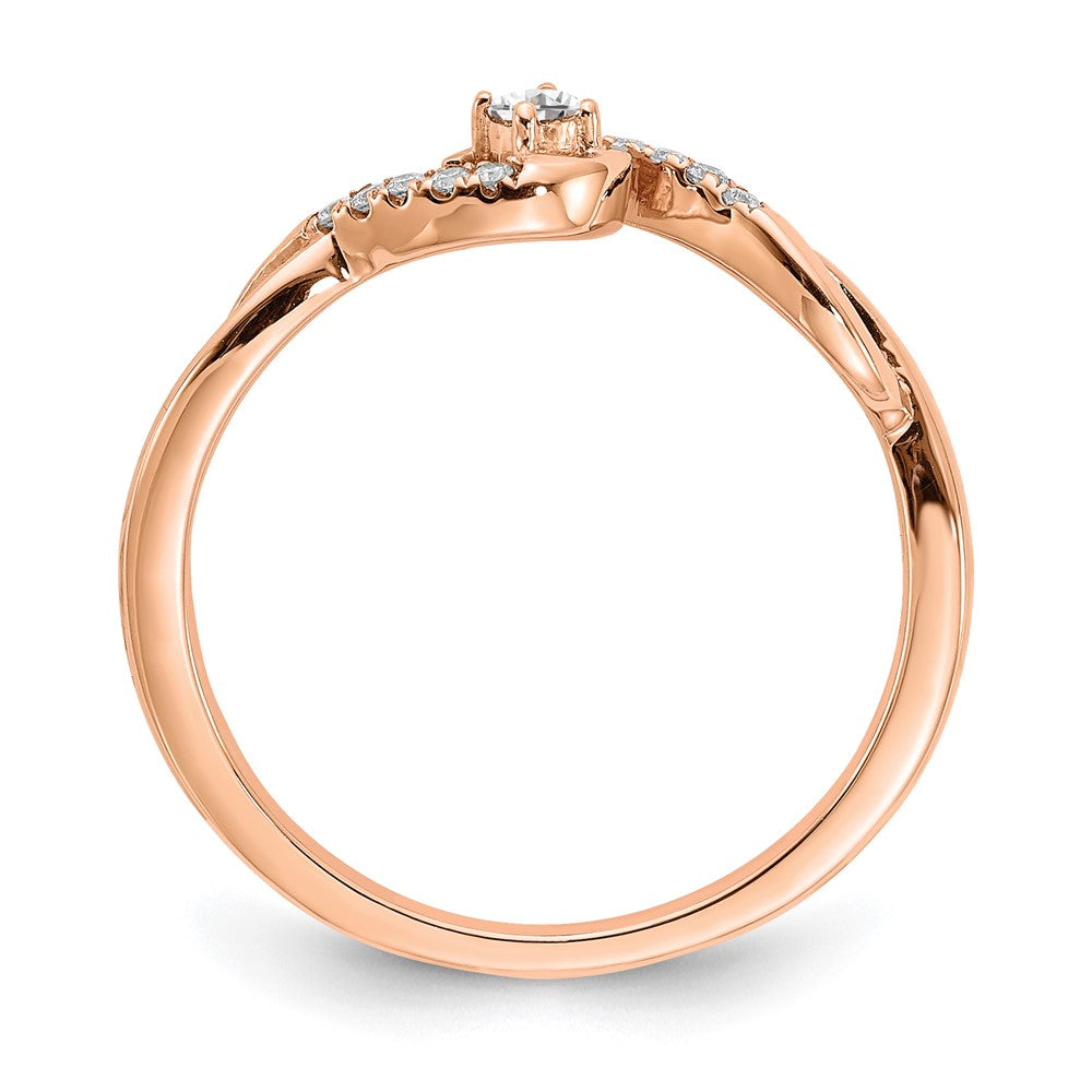 14K Roségold Diamant-Versprechensring mit echten Diamanten