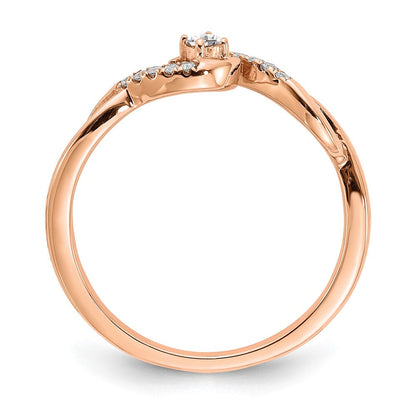 14K Roségold Diamant-Versprechensring mit echten Diamanten