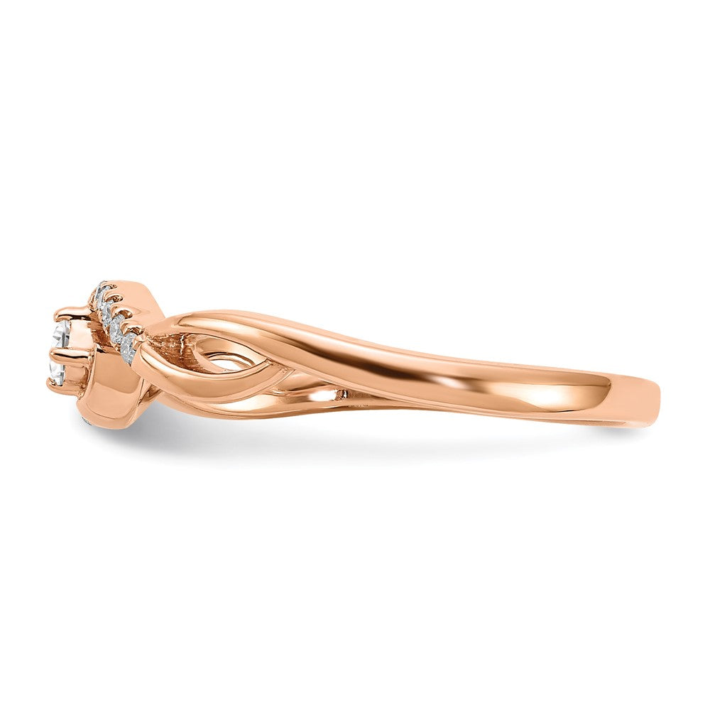 14K Roségold Diamant-Versprechensring mit echten Diamanten