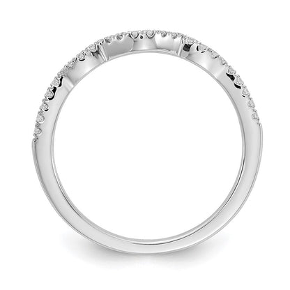 14K Weißgold Ehering mit echten Diamanten