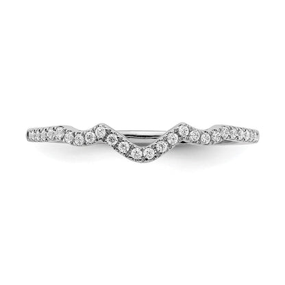 14K Weißgold Ehering mit echten Diamanten