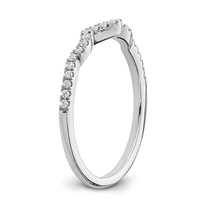 14K Weißgold Ehering mit echten Diamanten