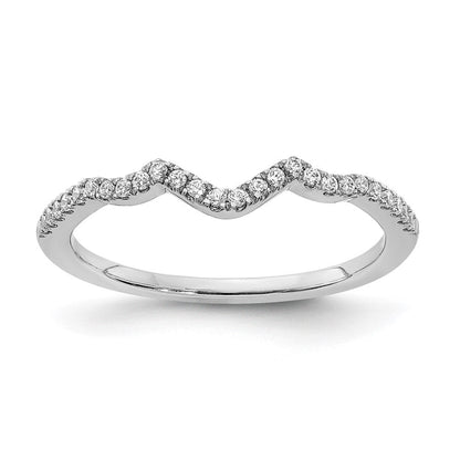 14K Weißgold Ehering mit echten Diamanten