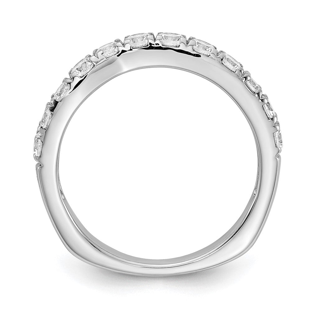 14K Weißgold Ehering mit echten Diamanten