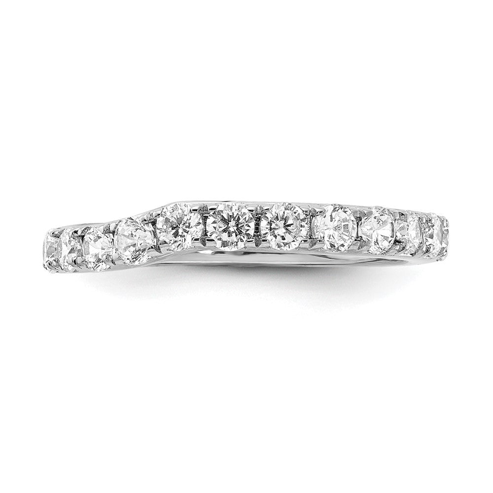 14K Weißgold Ehering mit echten Diamanten