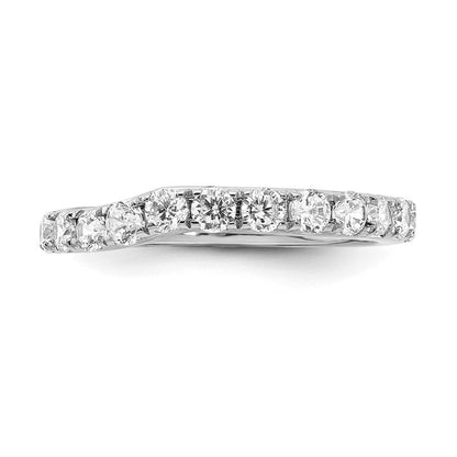 14K Weißgold Ehering mit echten Diamanten