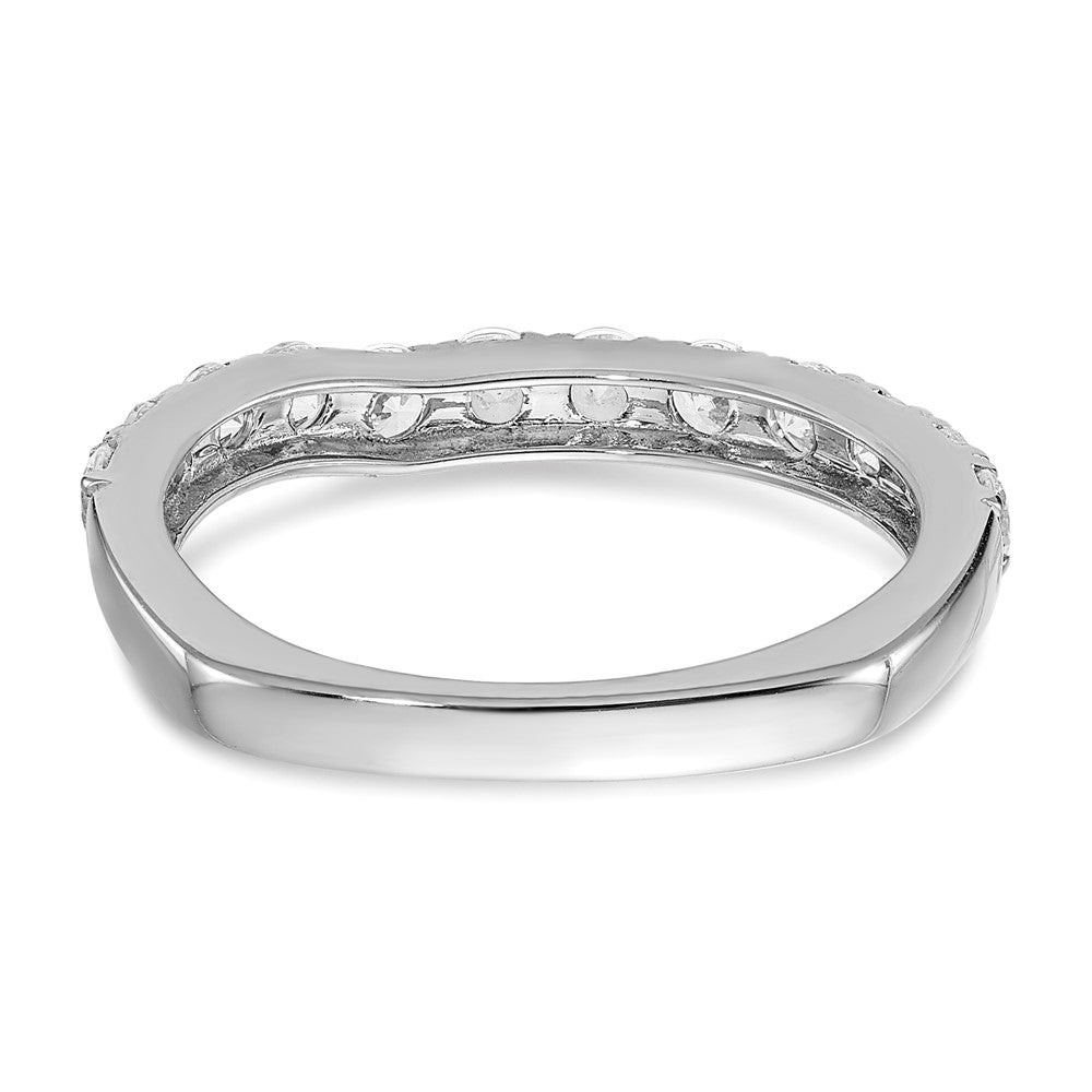 14K Weißgold Ehering mit echten Diamanten