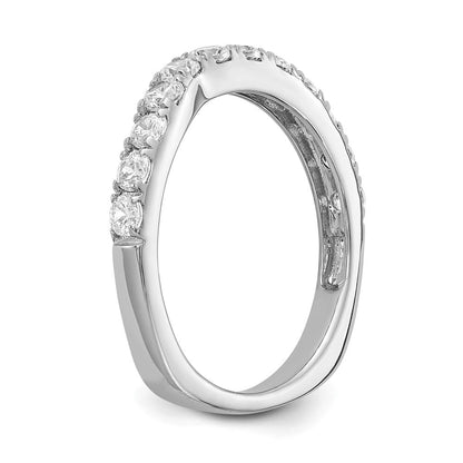 14K Weißgold Ehering mit echten Diamanten