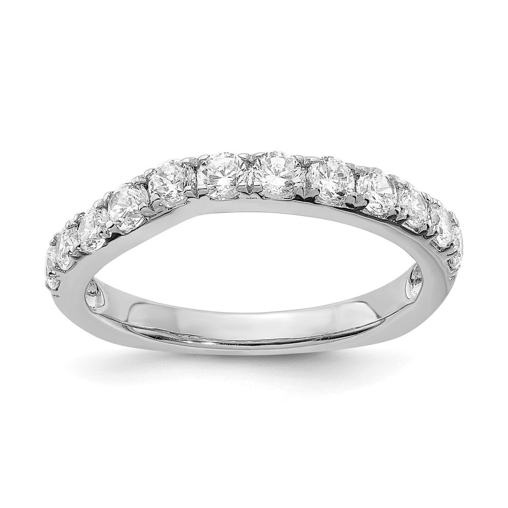 14K Weißgold Ehering mit echten Diamanten