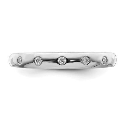 14K Weißgold 5 Stein Diamant Ring