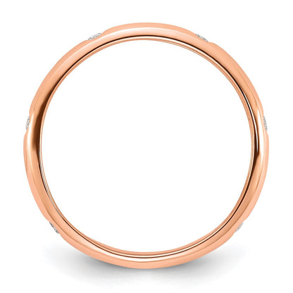 14K Roségold Ring mit 6 natürlichen Diamanten