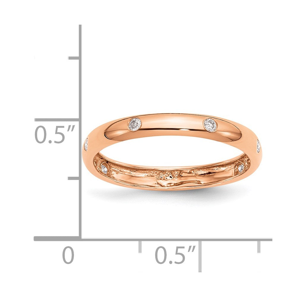 14K Roségold Ring mit 6 natürlichen Diamanten