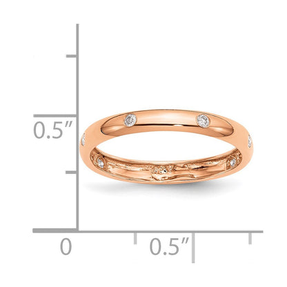 14K Roségold Ring mit 6 natürlichen Diamanten