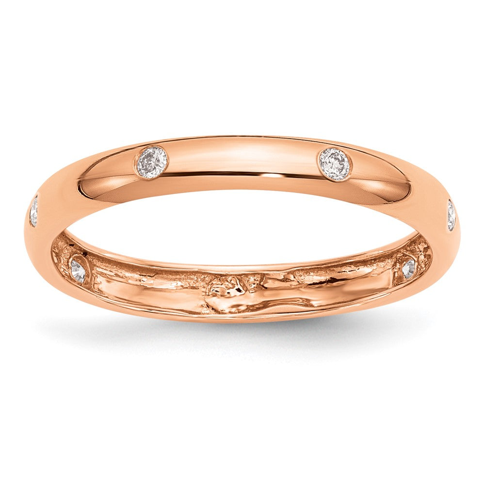 14K Roségold Ring mit 6 natürlichen Diamanten