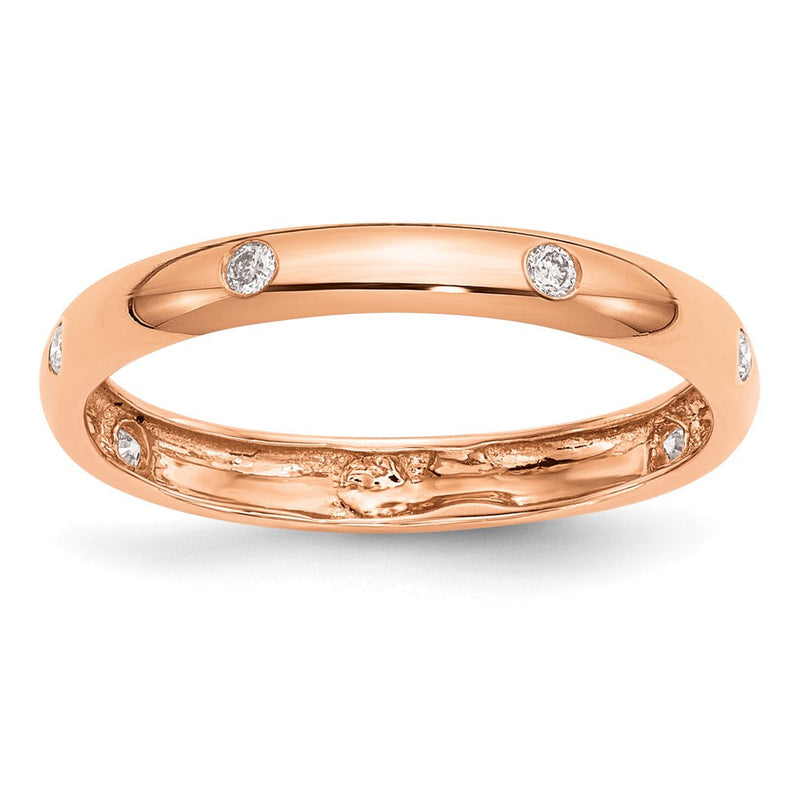 14K Roségold Ring mit 6 natürlichen Diamanten