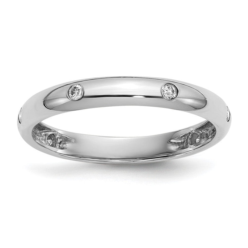 14K Weißgold Ring mit 6 natürlichen Diamanten