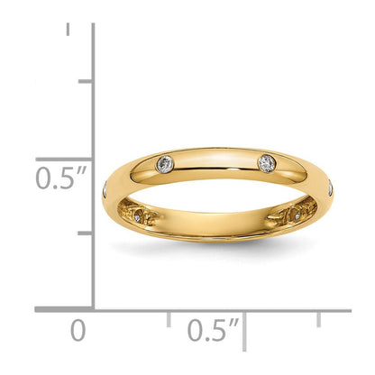 14K Gelbgold Ring mit 6 natürlichen Diamanten