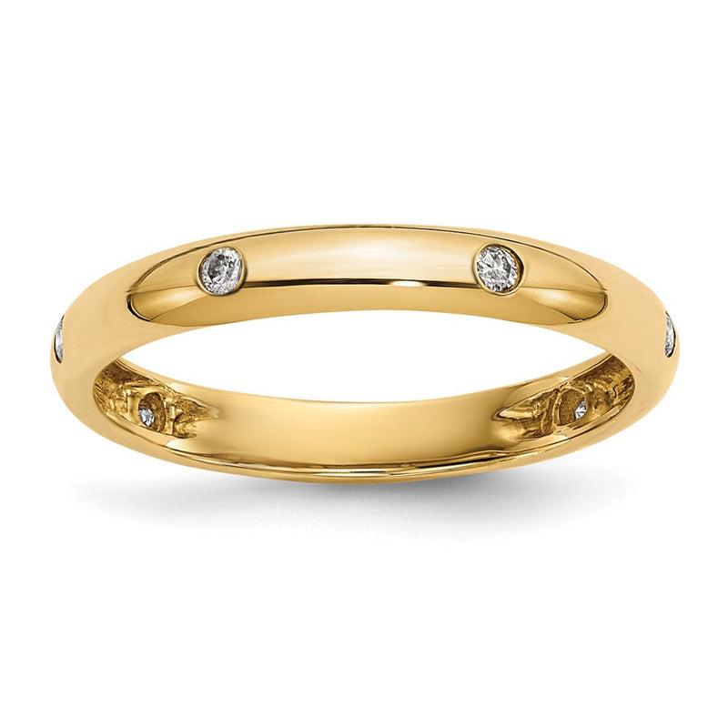 14K Gelbgold Ring mit 6 natürlichen Diamanten