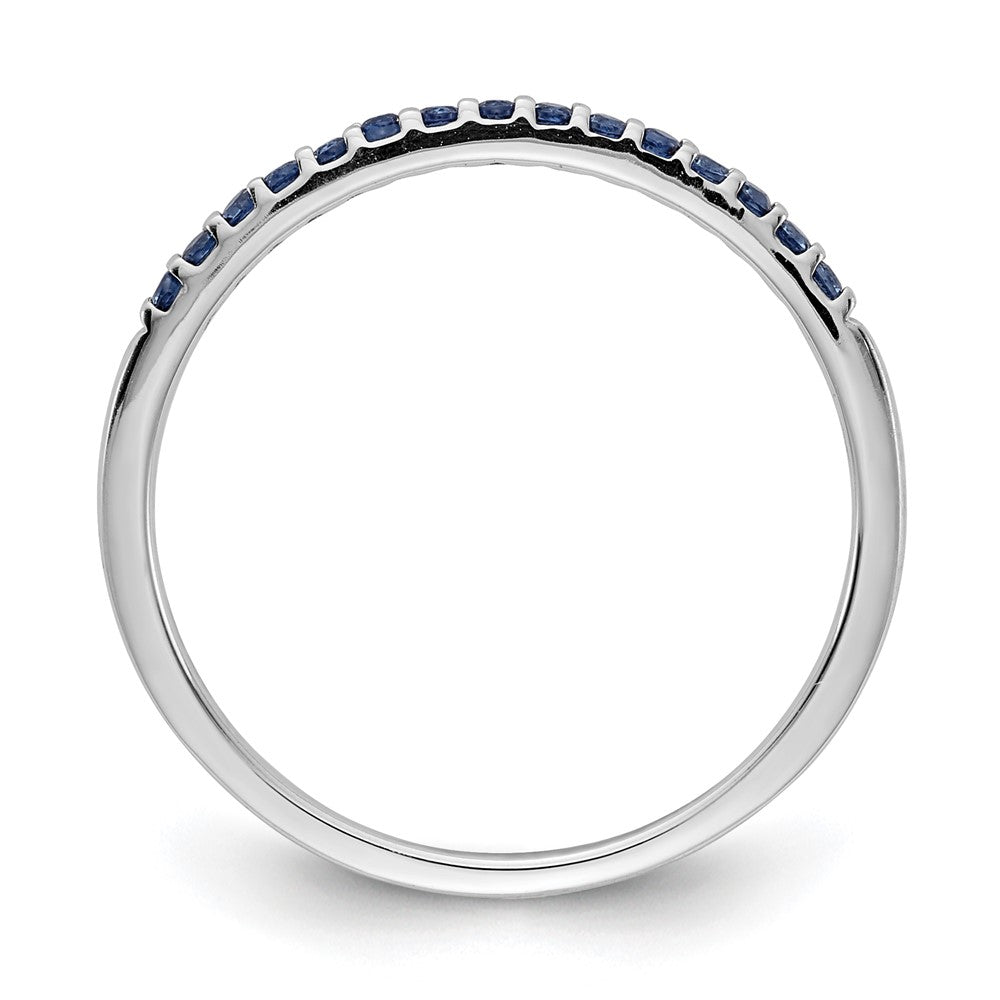 14K Weißgold Ring mit blauem Saphir