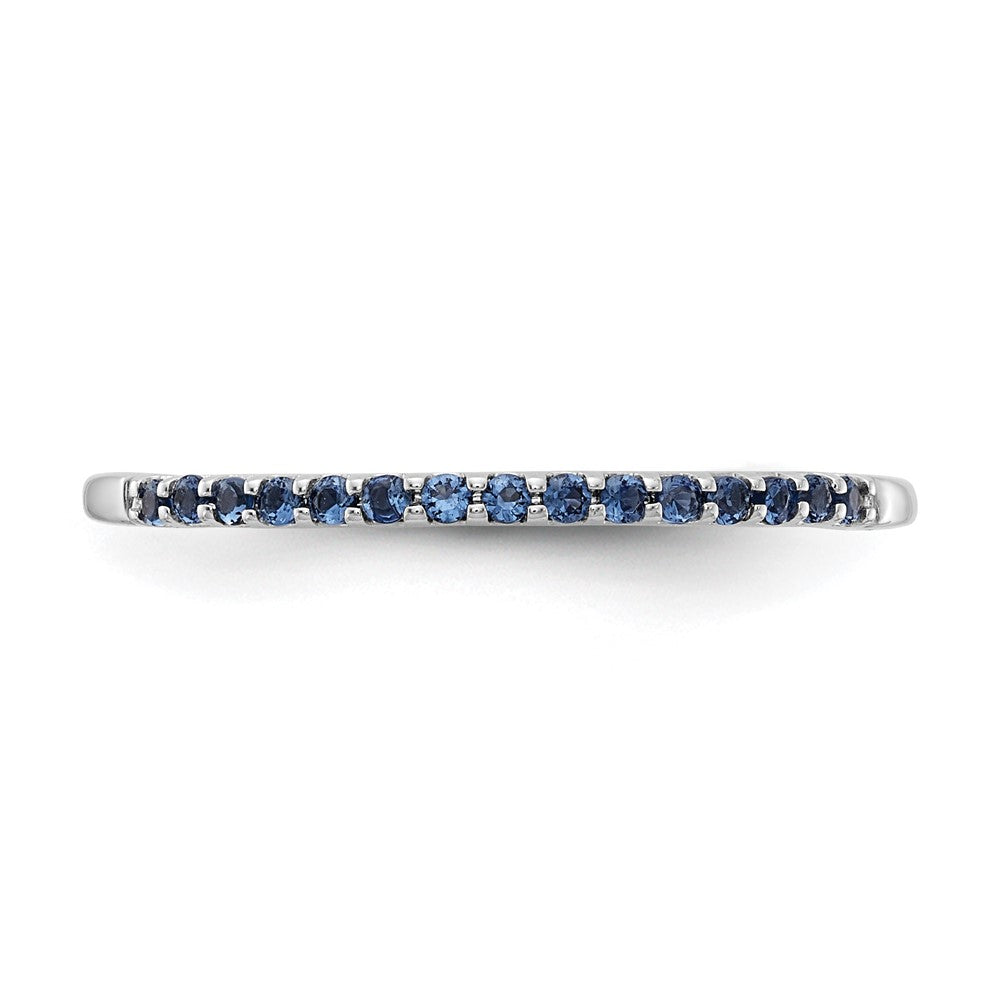 14K Weißgold Ring mit blauem Saphir